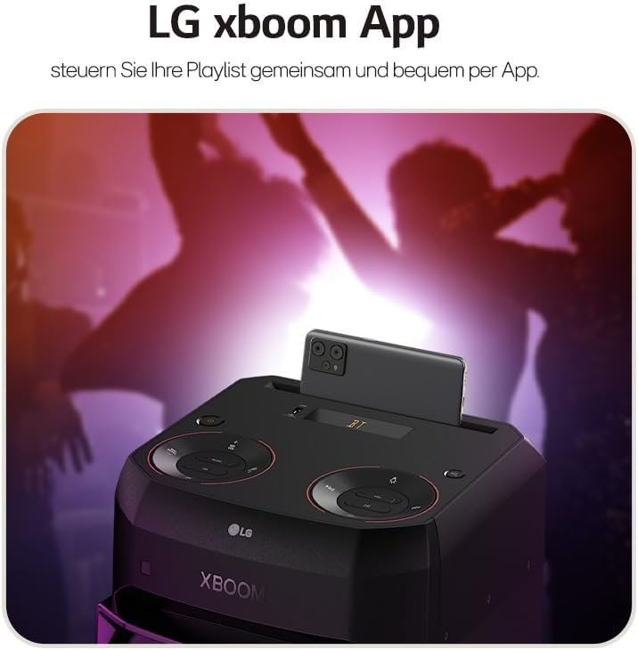 LG XBOOM RNC2, 1-Wege-Soundsystem mit 2 Lautsprechern (Dolby Audio, Karaoke- & DJ-Funktionen, Beleuc