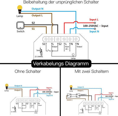 TangVita Funkschalter SET KS5 (vorhandener Schalter bleibt erhalten) Drahtlos Kinetischer Batterielo