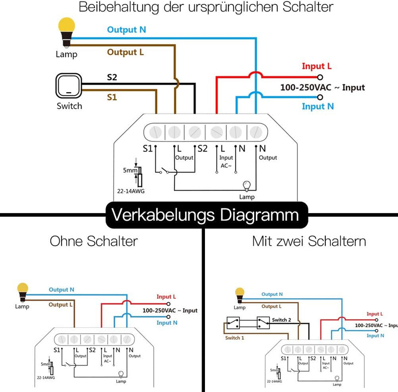 TangVita Funkschalter SET KS5 (vorhandener Schalter bleibt erhalten) Drahtlos Kinetischer Batterielo