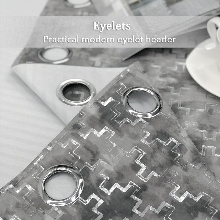 always4u 100% Blickdicht Vorhang Elegante Gardinen mit Muster Verdunkelung Schallschutz Thermogardin