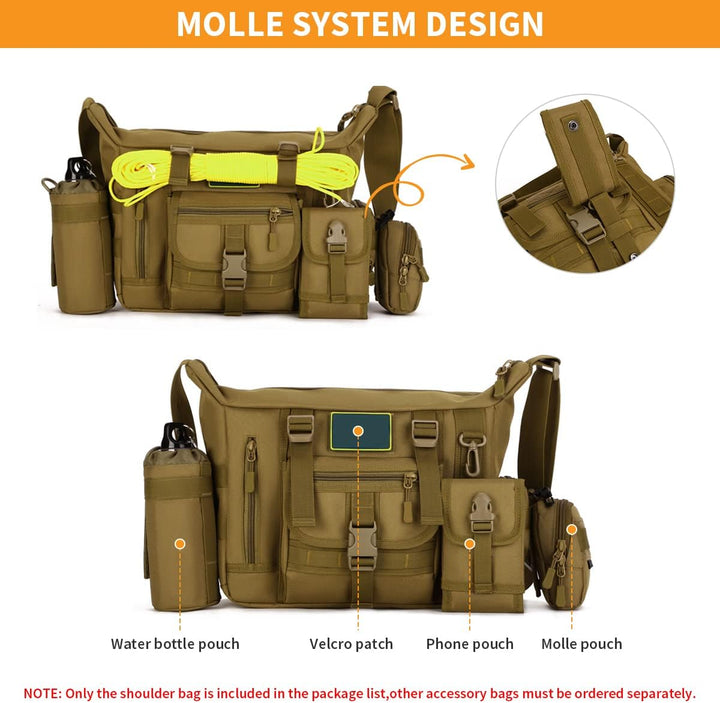 Huntvp Taktisch Schultertasche Militär Crossbody Bag Sling Tasche Wasserabweisend Umhängetasche Mess
