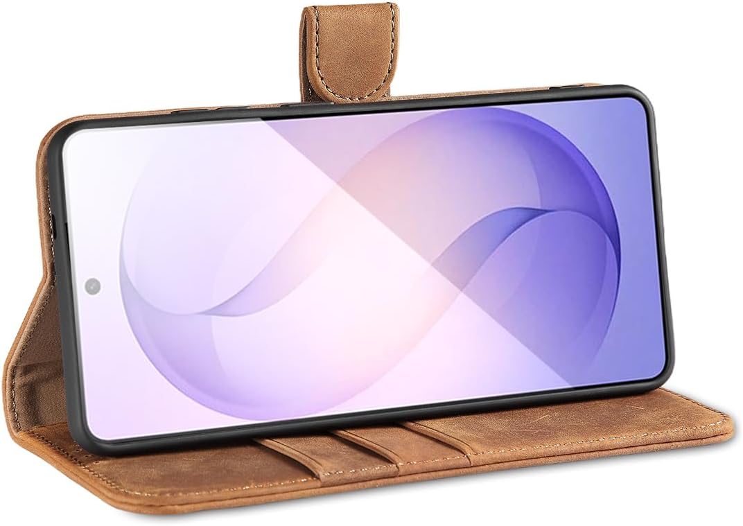 LENSUN Echtleder Hülle für Samsung Galaxy S26 Ultra, Handyhülle [Echtes Leder][RFID Schutz] Lederhül