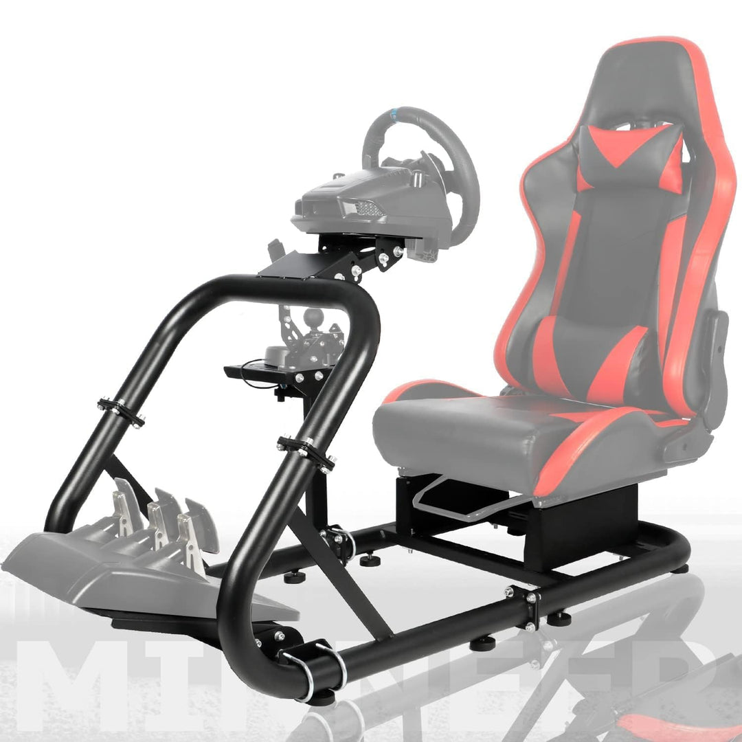 Minneer 50MM Round Tube Racing Game Simulator Cockpit Kompatibel mit Logitech G25 G27 G29 G920 G923,