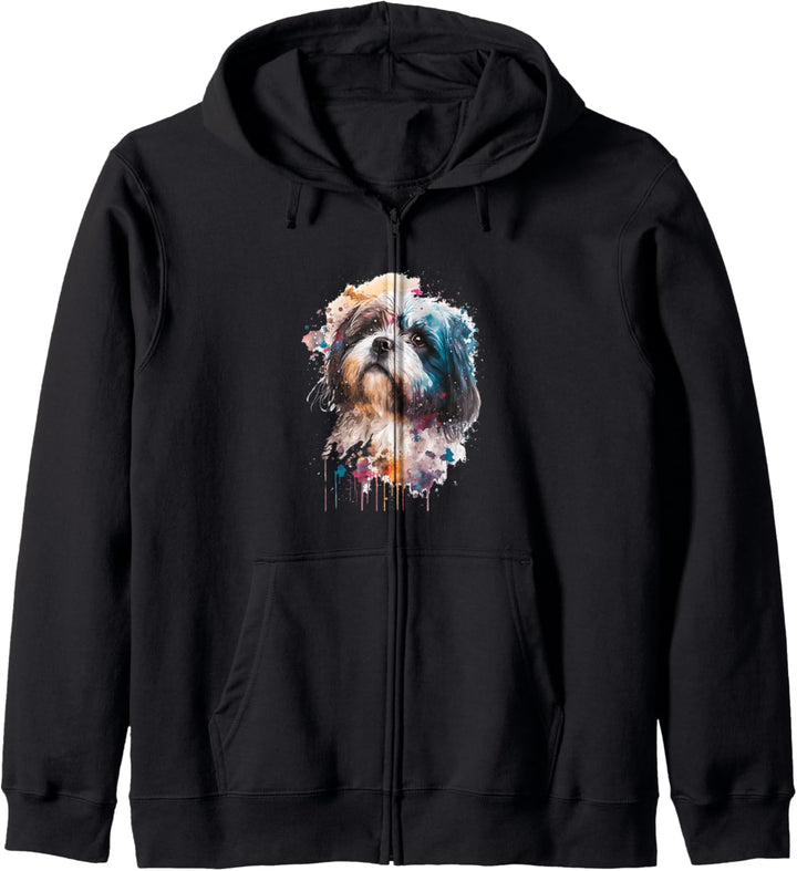 Bunte Aquarell-Spritzkunst Havanesisch Kapuzenjacke