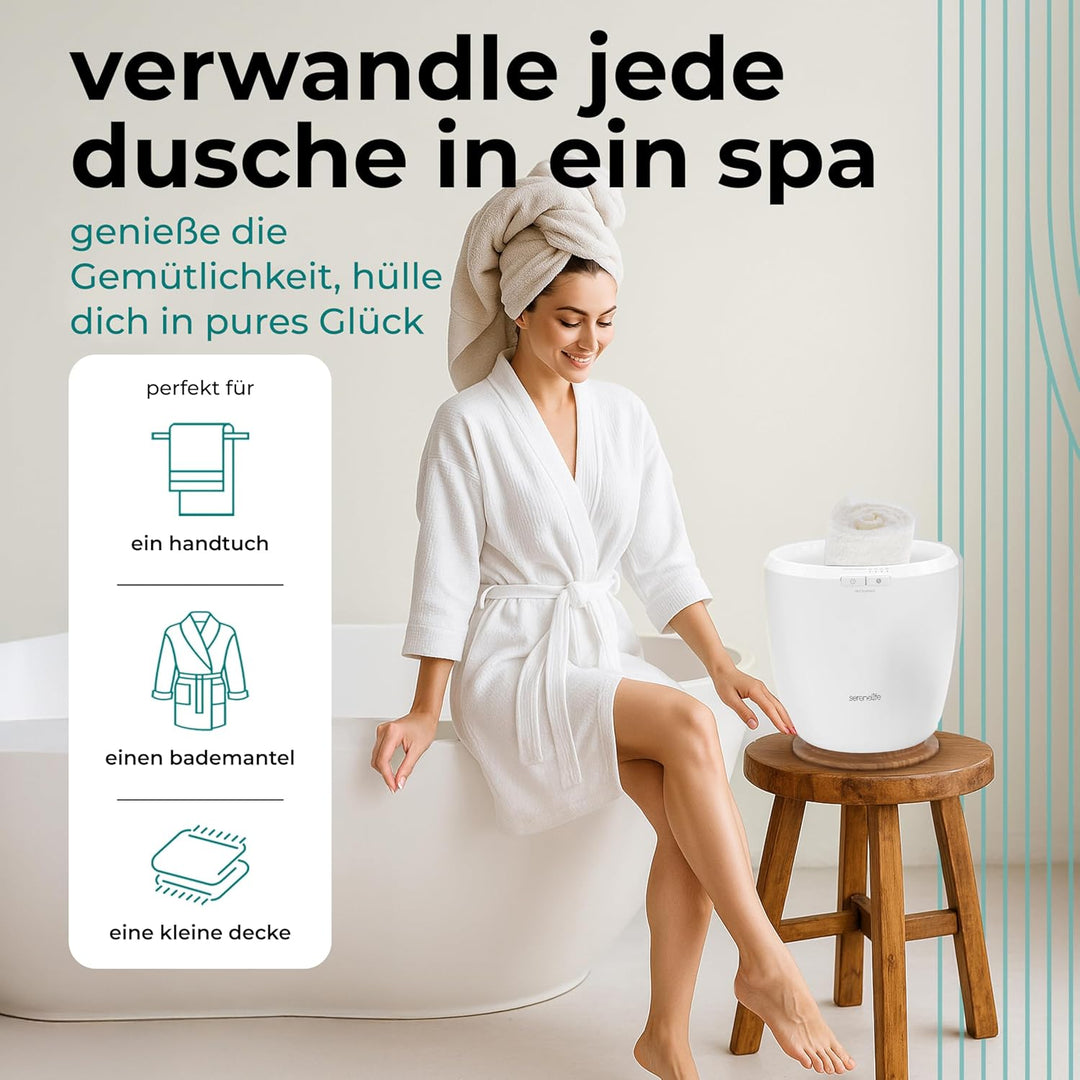 Handtuchwärmer Elektrisch Natur – Kompakter Handtuchheizkörper mit Timer & Überhitzungsschutz, Towel