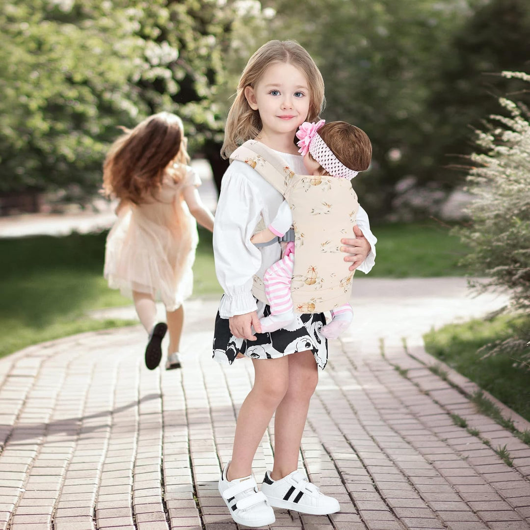 Miracle Baby Babypuppentrage für Kinder, Vorder- und Rückentrage mit verstellbaren Trägern für Mädch