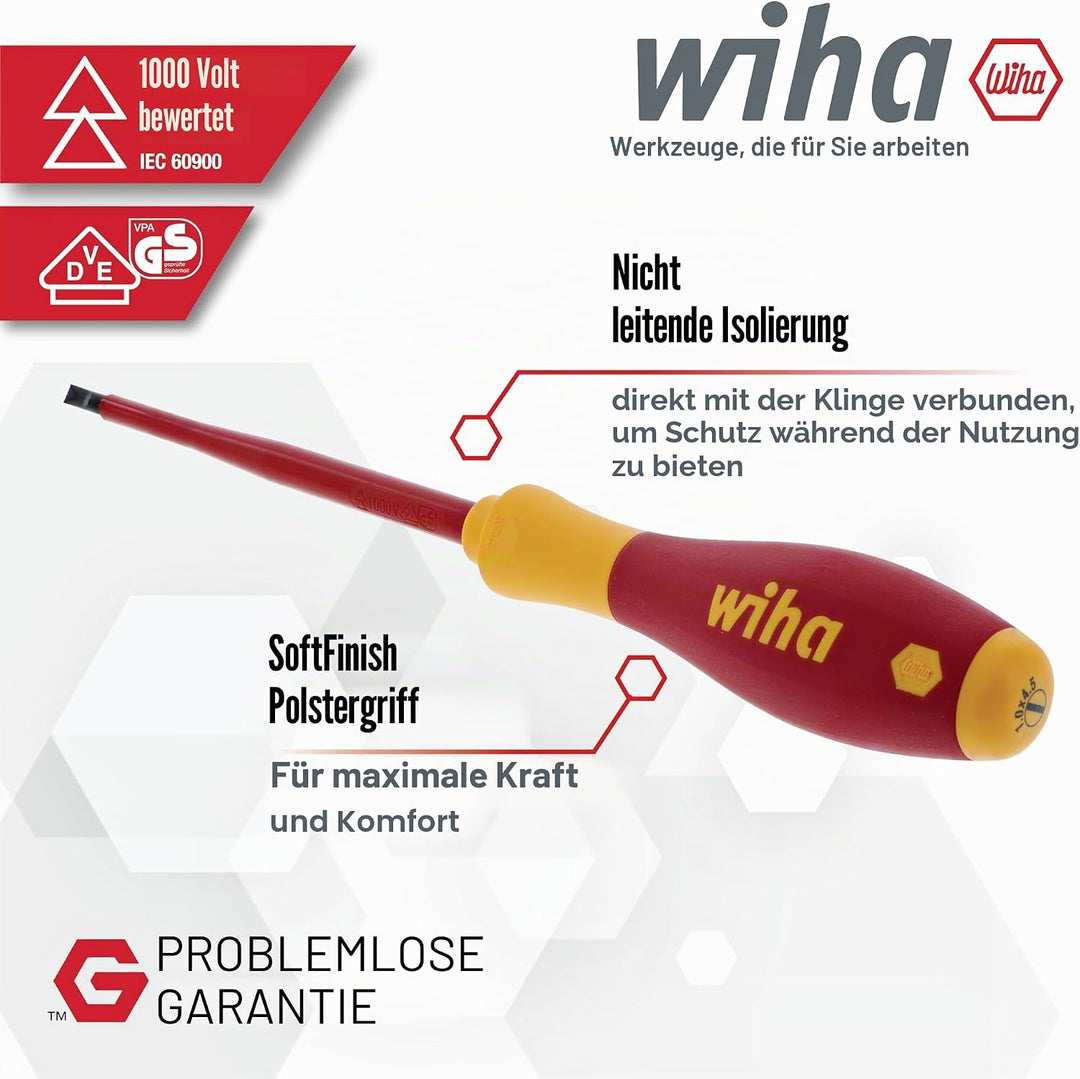 Wiha Schlitz- und Kreuzschlitzschraubendreher-Set, isoliert, 1000 Volt, 19-teilig, 32095, 19