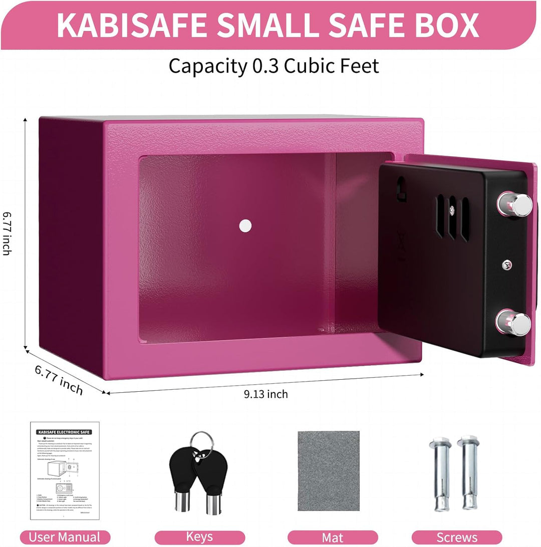 Digitaler Safe 6,8 l, kleiner Tresor für Zuhause, elektronische Sicherheitskassette, Wandtresor fürs