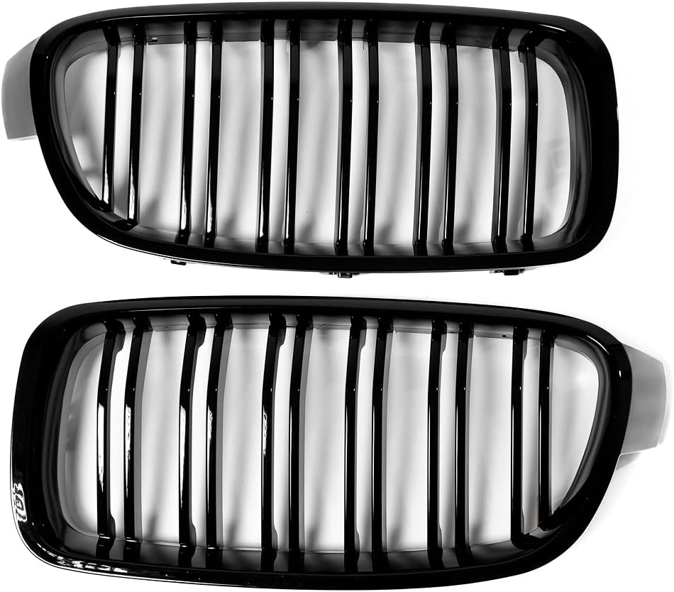 Passend für 3er F30 F31 Schwarz Glanz Kühler- Sport- Front- Doppel- Rippen- Grill Links Rechts 2011-