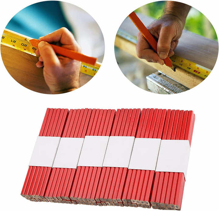 72Pcs 175mm Red Carpenter Pencil Achteckige Hartholz Markierung Bleistifte