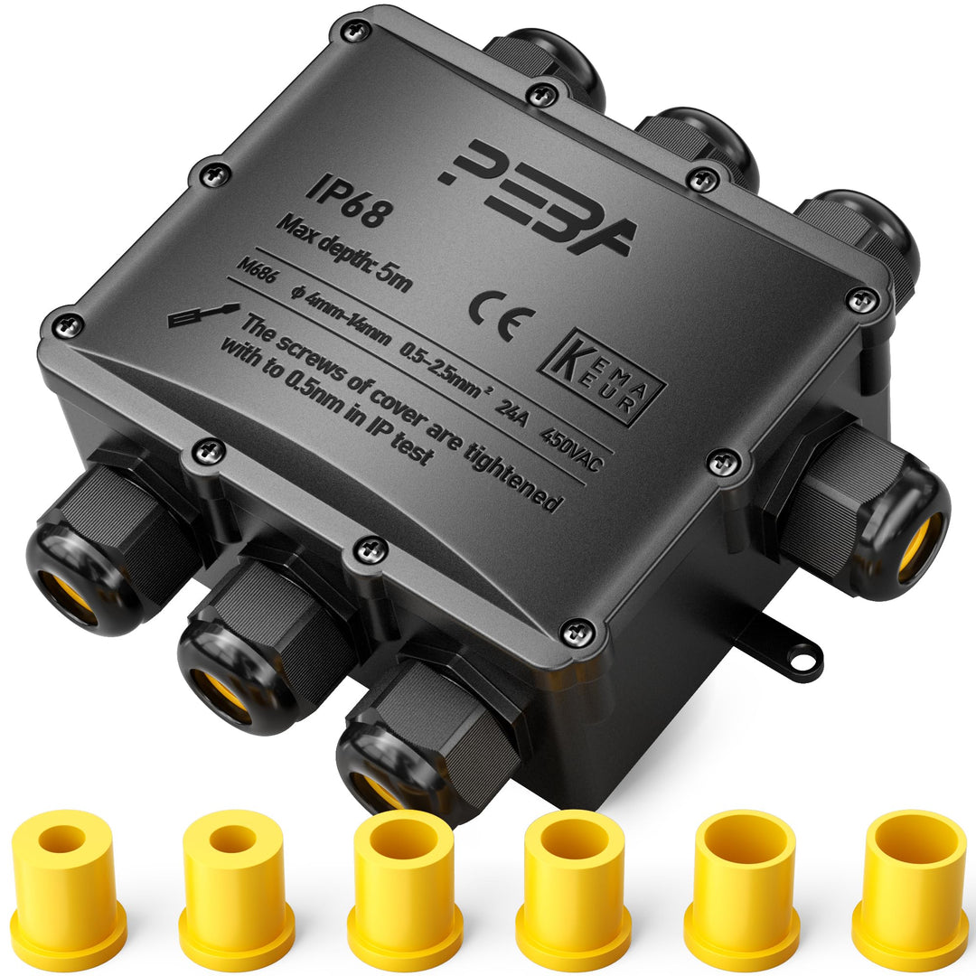 PEBA Abzweigdose IP68, Erdkabel Klemmdose Verbindungsdose, 7 Wege Junction Box, Klemmkasten, Wasserd