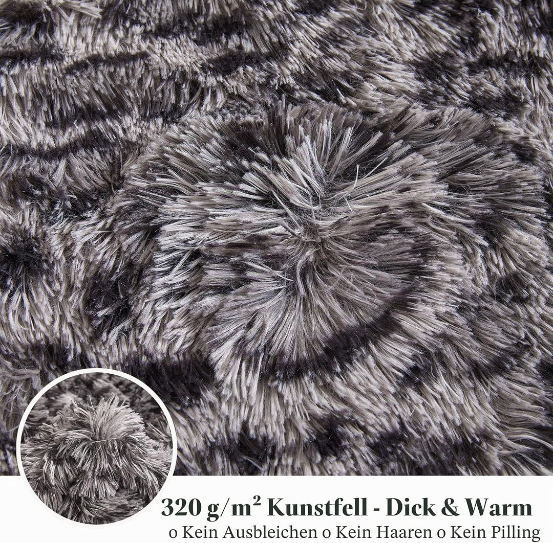 XeGe Luxus Kunstfell Leopardenmuster Decke 150x200cm, Weiche Gepardenmuster Bettdecke Plüsch Deko Ku