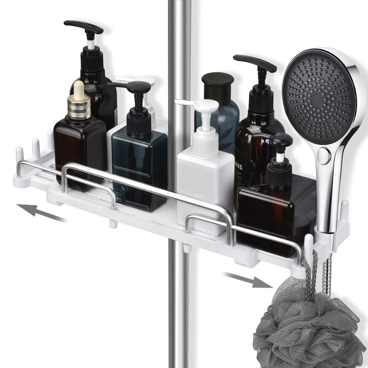 LOLYPOT Duschablage Ohne Bohren Teleskopisch 32-48cm, Duschablage zum hängen Badezimmer Organizer, D
