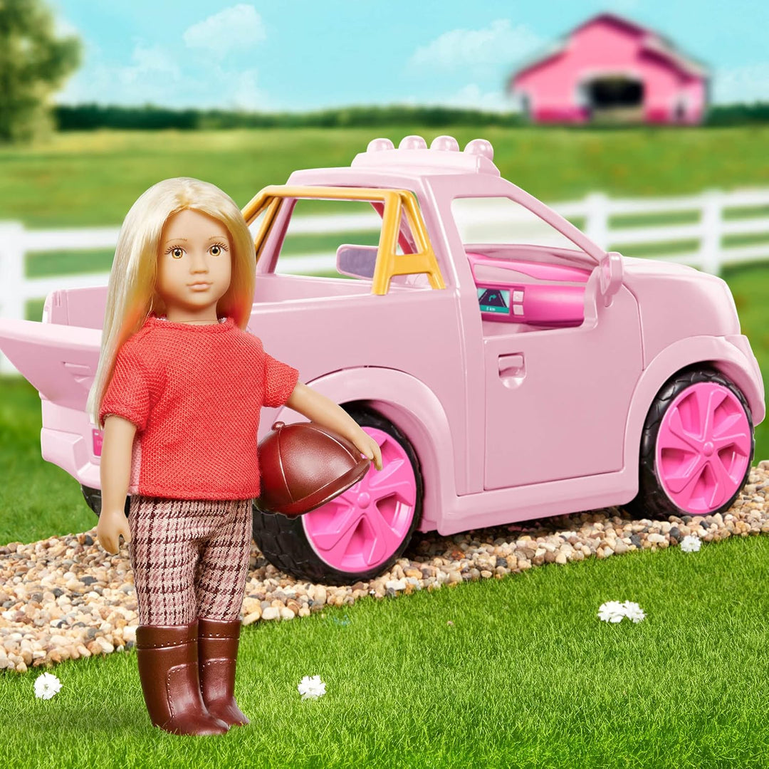 Lori - Briella's Truck & Anhänger Set - Mini-Puppe, Pickup Truck, Pferd & Anhänger - Spielzeugpferde