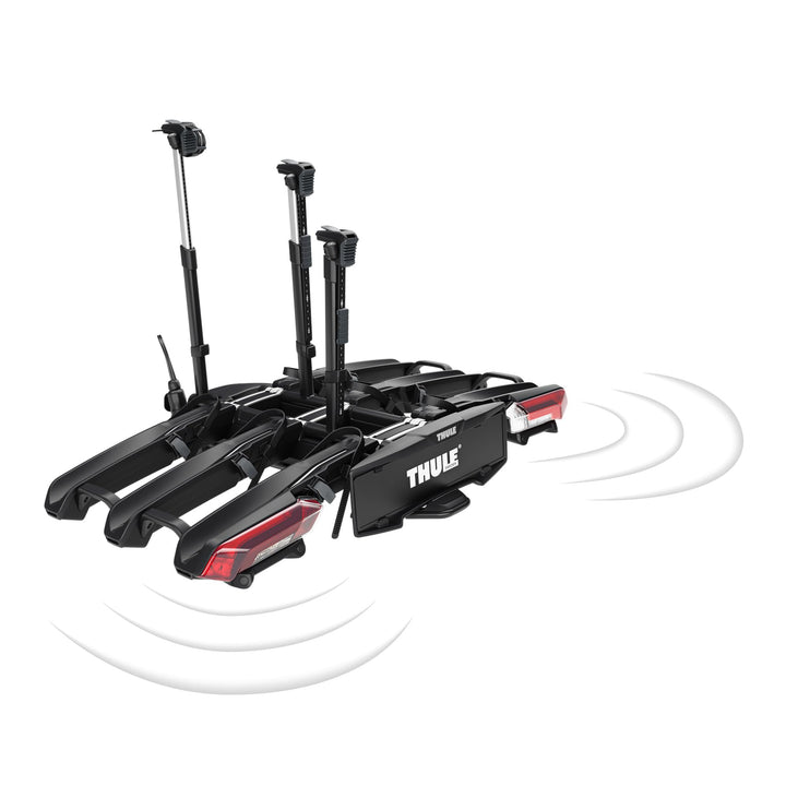 Thule Epos ParkSecure Fahrradträger für die Anhängerkupplung, Klappbar, Black, 3 Bikes, mit Parksens