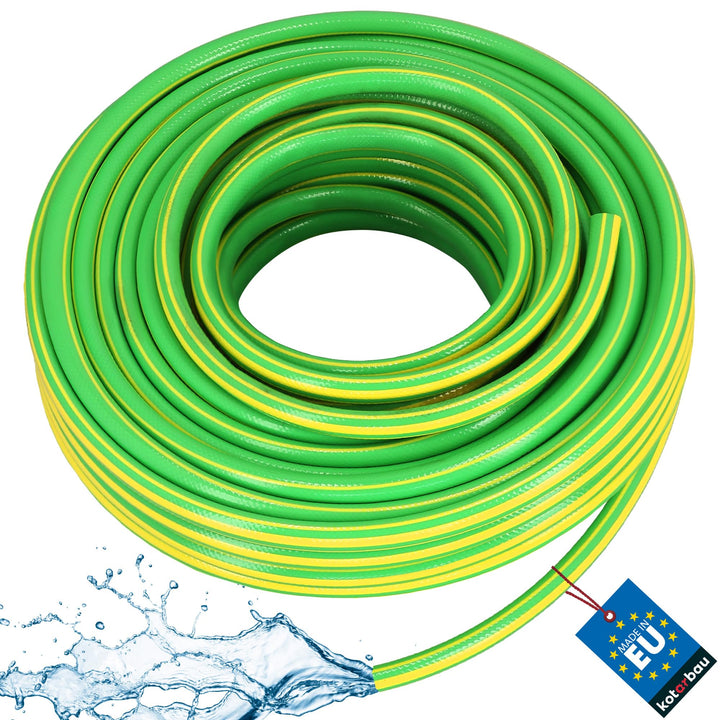KOTARBAU® Gartenschlauch 1/2" 30m 4-lagig Grün-Gelb Professionell zum Giessen von Pflanzen, 1/2" 30m