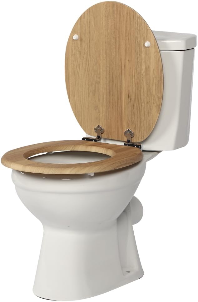 MDF-Toilettensitz, Toilettendeckel mit Soft-Close-Mechanismus, O-förmig mit verstellbaren Scharniere