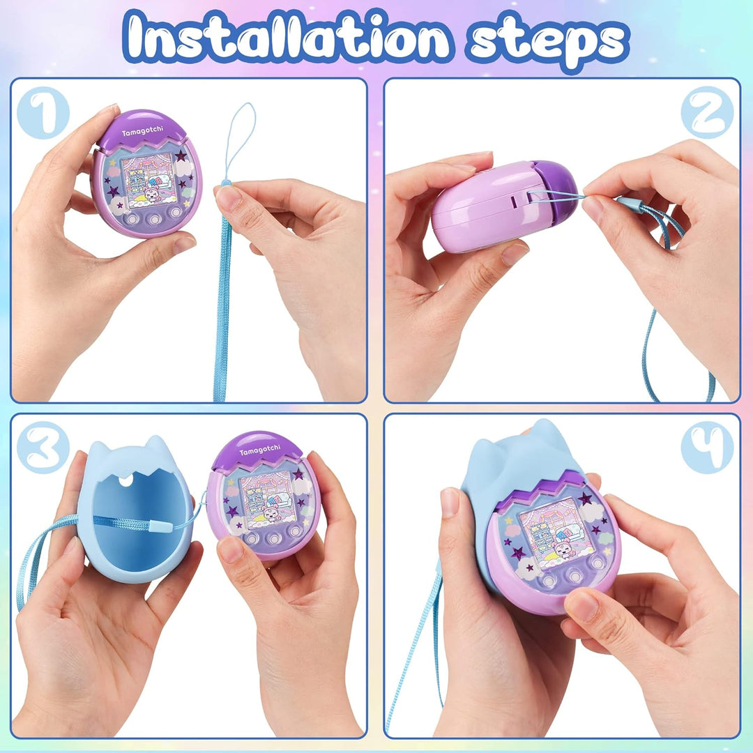 Silikon Hülle und Hartschalenkoffer kompatibel mit Tamagotchi Pix Virtuelles Haustierspielzeug, Schu