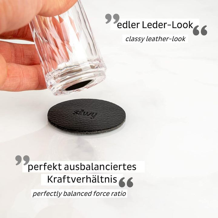 silwy® Magnet-Kunststoffgläser Shot (4er-Set) inkl. Vier wiederverwendbaren Metall-Nano-Gel-Pads - r