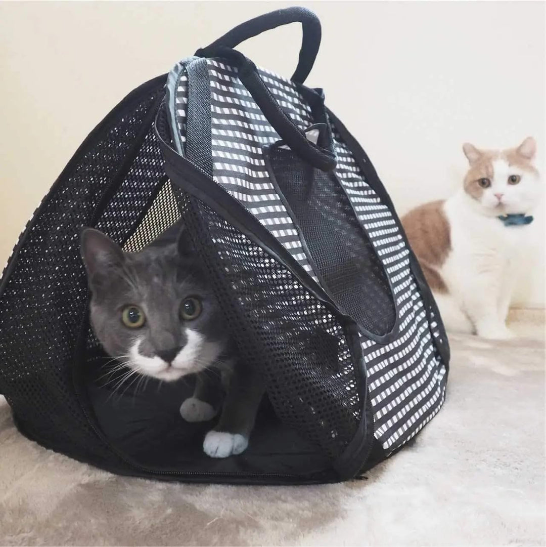 Necoichi Ultralite Transportbox für Katzen, 0,45 kg schwarz Träger, schwarz Träger