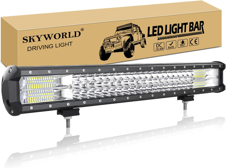 SKYWORLD LED Arbeitsscheinwerfer Bar 59cm 324W Zusatzscheinwerfer 12V 24V IP67 Wasserdicht Flutlicht
