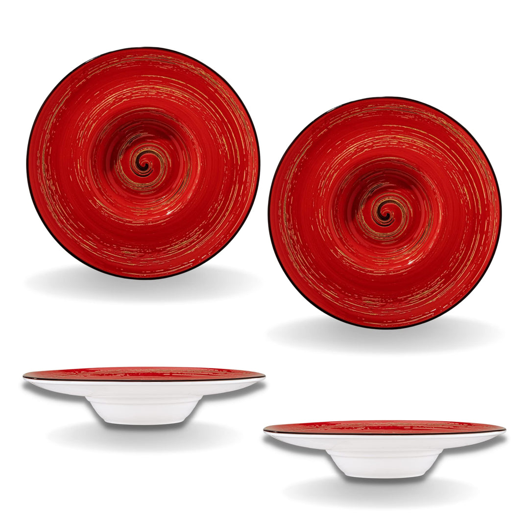 Wilmax | SPIRAL tiefe Teller - 2 Stück | Elegant | Modern | Langlebig | Sicher | Glasiertes Porzella