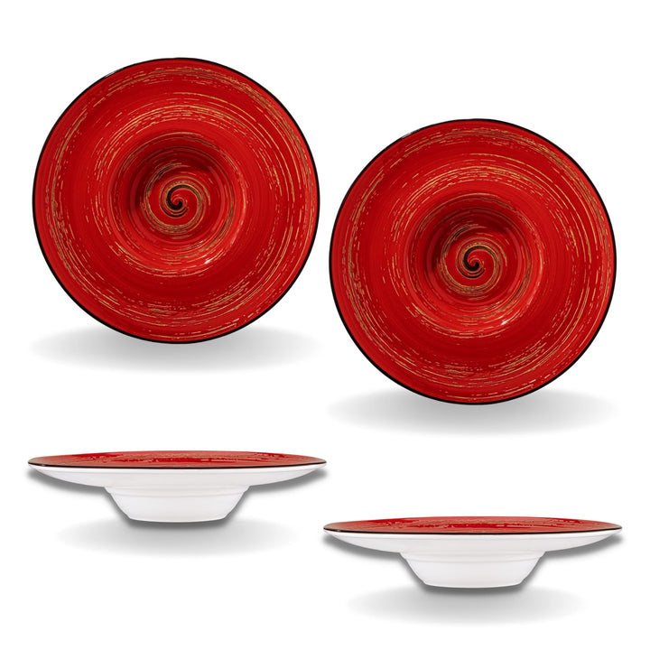 Wilmax | SPIRAL tiefe Teller - 2 Stück | Elegant | Modern | Langlebig | Sicher | Glasiertes Porzella