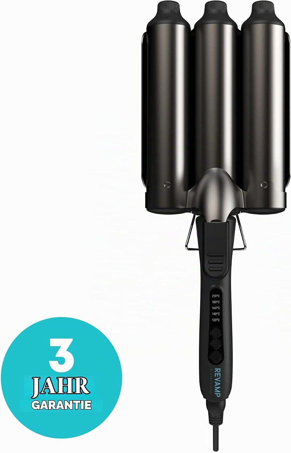 Revamp Progloss Boho Beach Waver XL – 38-mm-Waver mit 3 Fässern für geschmeidige, grosse Beach-Welle