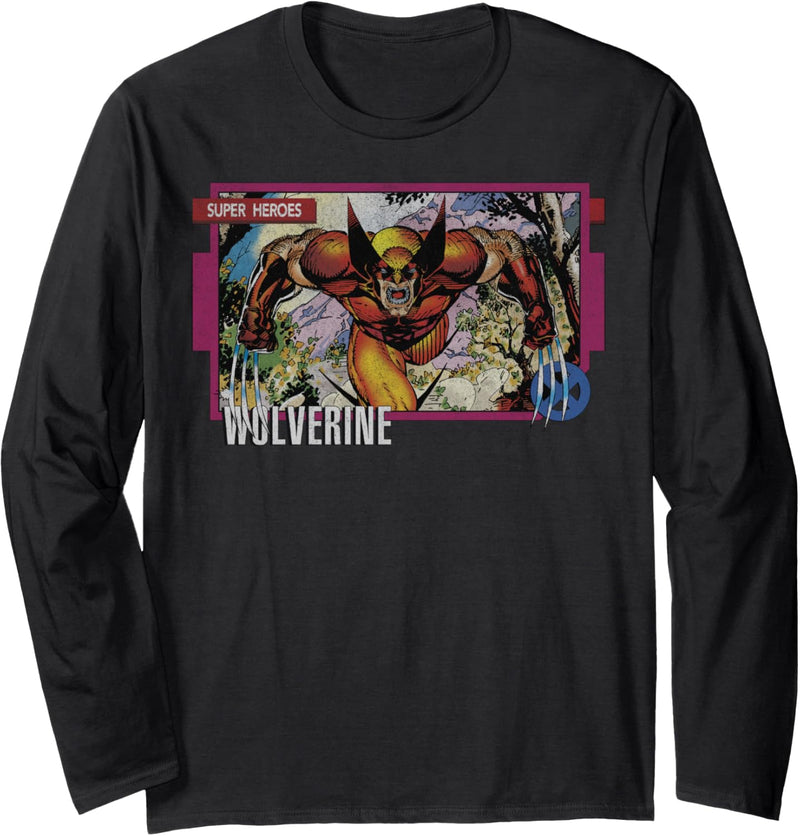 Marvel X-Men Wolverine Super Heroes Portrait Panel Langarmshirt