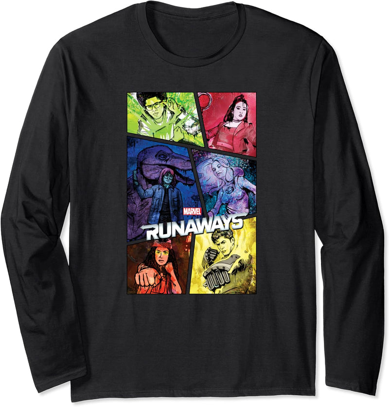 Marvel Runaways Color Block Character Grid Langarmshirt