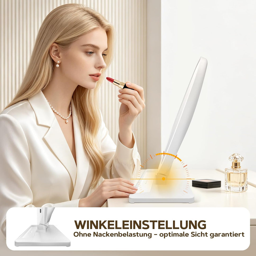 MOMOKUBA Schminkspiegel mit Beleuchtung, Schminktisch Spiegel, Vergrösserungsspiegel mit Saugnapf 30