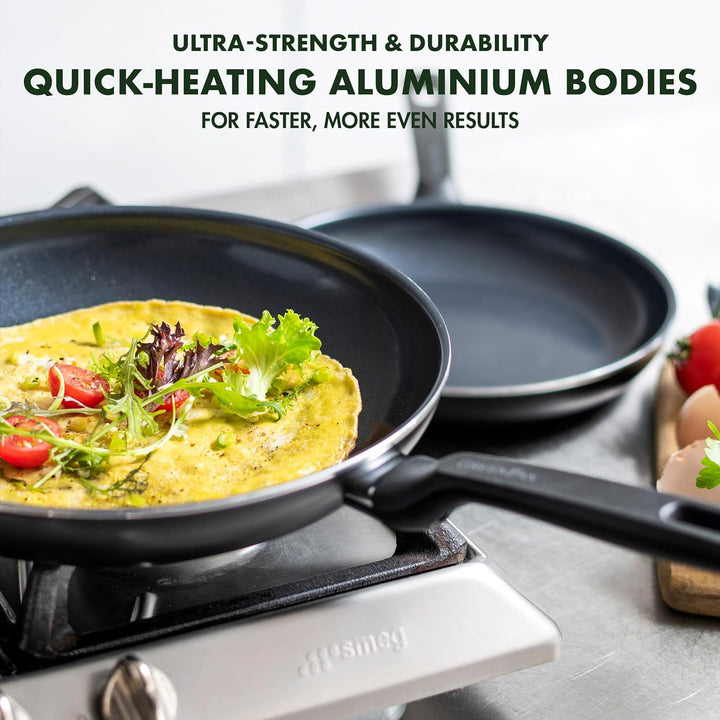 GreenPan Memphis Bratpfannen-Set (24 cm und 28 cm), gesunde keramische Antihaftbeschichtung, PFAS-fr
