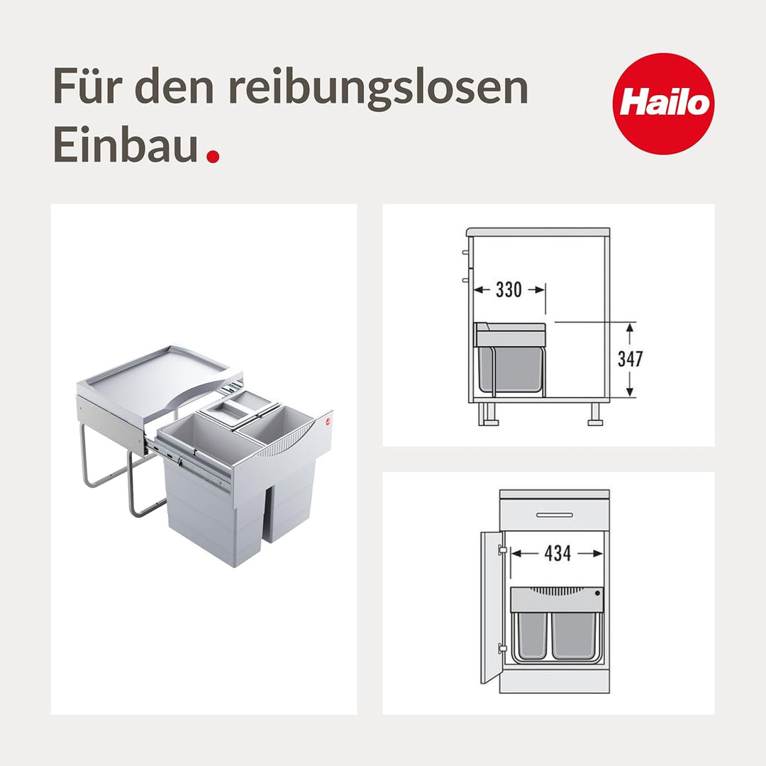 Hailo 3644731 Abfallsammler TR Swing 50.3/29 für Schränke ab 500 mm Breite mit