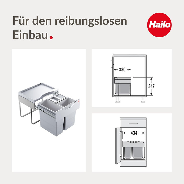 Hailo 3644731 Abfallsammler TR Swing 50.3/29 für Schränke ab 500 mm Breite mit
