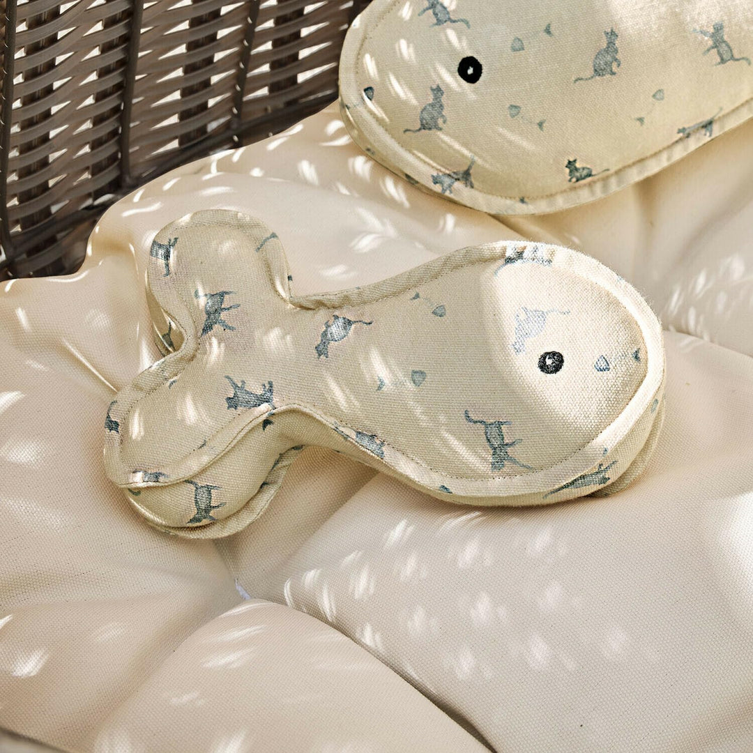 Loberon Kissen 2er Set Oceravia, beige/blau | Zwei Grössen - Süsse Fischform - Kuschelakzent für das