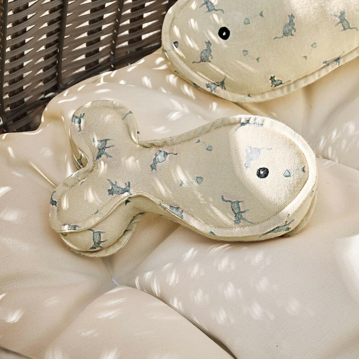 Loberon Kissen 2er Set Oceravia, beige/blau | Zwei Grössen - Süsse Fischform - Kuschelakzent für das