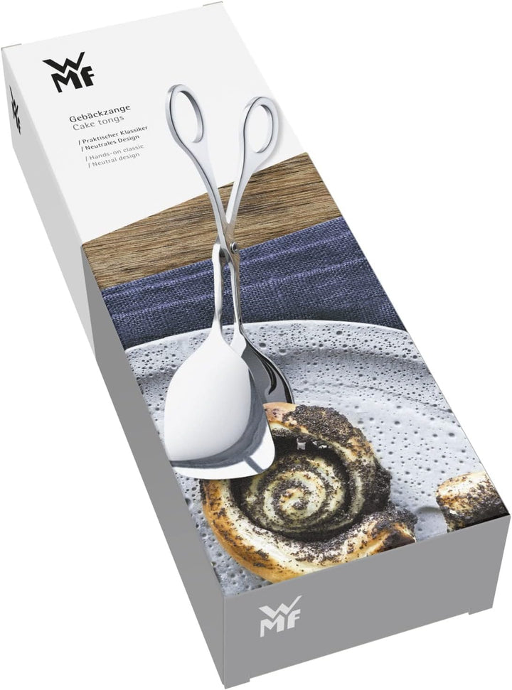 WMF Gebäckzange 17 cm &amp; Nuova Kuchenheber Tortenheber Edelstahl 23 cm, Cromargan Edelstahl poliert,