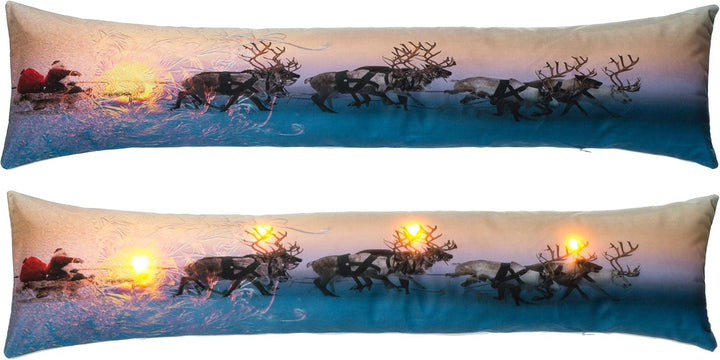 Brandsseller Weihnacht Zugluftstopper LED Beleuchtet Timer Dekokissen Windstopper 90x20 cm (90x20 cm