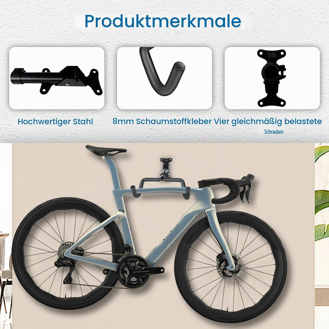 Fahrrad Wandhalterung, Fahrrad Montageständer, Falibar bis 30kg, Höhen- und Abstandsverstellbar, Fah