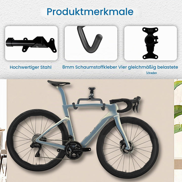 Fahrrad Wandhalterung, Fahrrad Montageständer, Falibar bis 30kg, Höhen- und Abstandsverstellbar, Fah