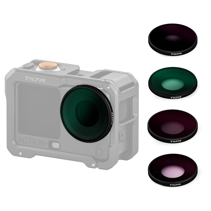Tilta Action 6 Filter-Kit, ND8/ND16/ND32/Polarisationsfilter Kompatibel mit DJI Osmo Action 6 – Schw