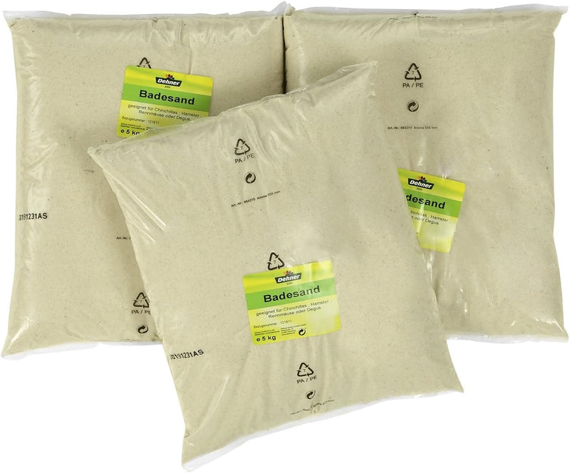 Dehner Badesand für Nager, 3 x 5 kg (15 kg)