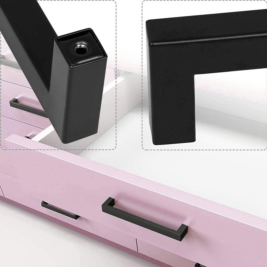 MEEQIAO 10 Stück Möbelgriffe Schwarz, 320 MM Modisch Edelstahl Quadrat Griffe, Schrankgriffe, mit 40