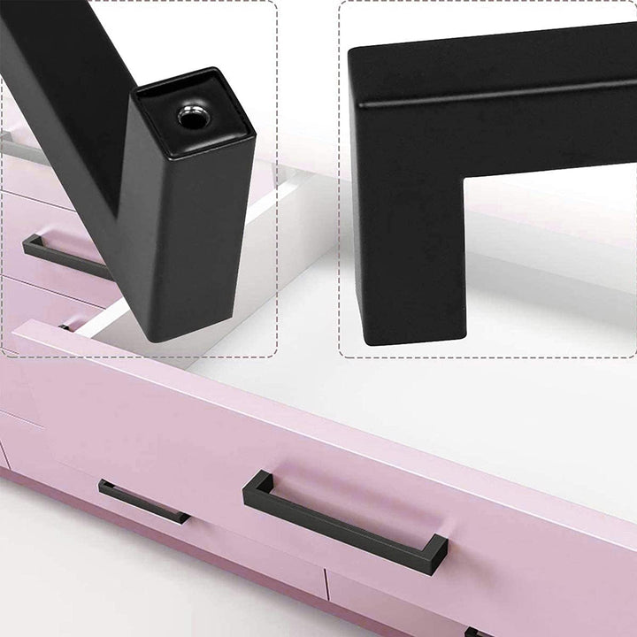 MEEQIAO 10 Stück Möbelgriffe Schwarz, 320 MM Modisch Edelstahl Quadrat Griffe, Schrankgriffe, mit 40