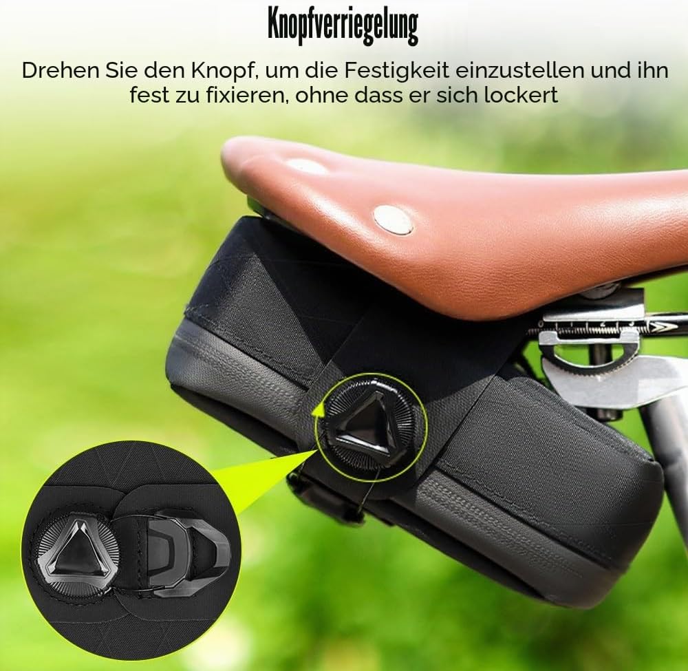 DONGKER Bike Bag, 0.8L Fahrrad Satteltasche mit Capture-System, Wasserdichter Fahrradsitz Tasche für