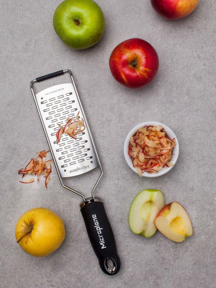 Microplane Gourmet Reibe fein grob sehr grob Sternenklinge Raspel + Prymo Schutzhandschuh Grösse 2-W