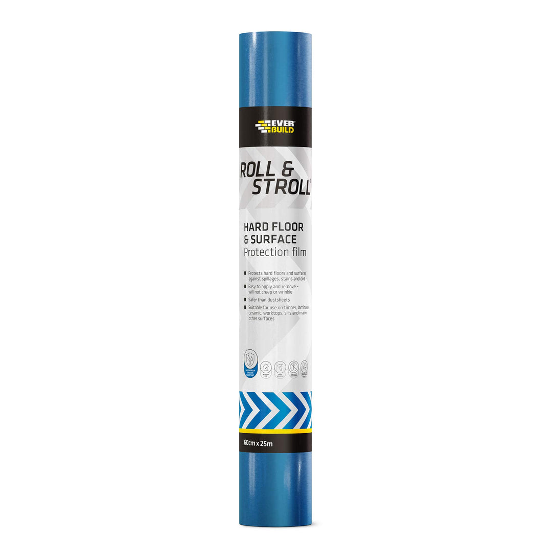Everbuild Roll and Stroll Schutzfolie für harte Oberflächen | Selbstklebender Bodenschutz, Blau, 600