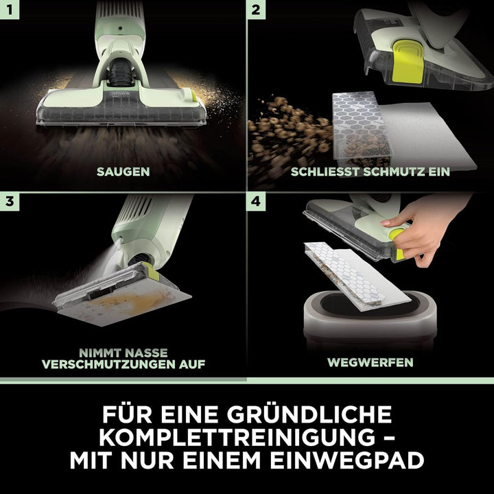 Shark VacMop 2-in-1 kabelloser Staubsauger und Sprühmopp für Hartböden, 4 Einwegpads, 355 ml Bodenre