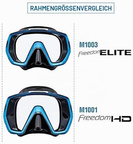 Taucherbrille Tusa Freedom HD - einglas tauchmaske schnorchelmaske erwachsene profi (M-1001) Schwarz
