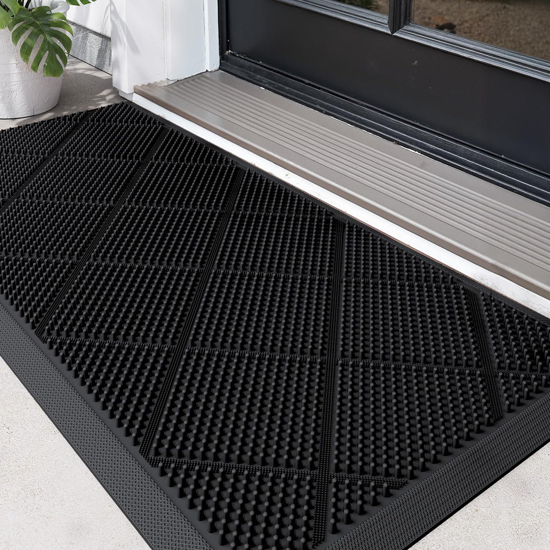 DEXI Fussmatte Aussen 43 x 90 cm, rutschfest Schmutzfangmatte mit Noppen, Wasserdicht Fussabtreter A